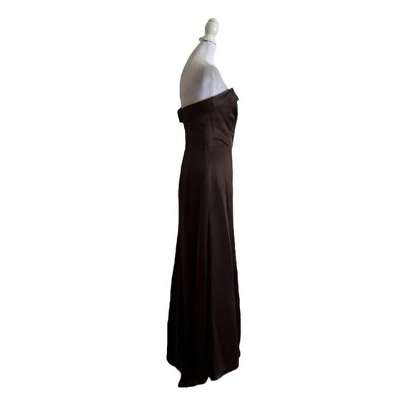 Alfred Sung Brown Satin Feel Strapless Bridesmaid Prom Party Dress Luxe US 0 - Picture 6 of 10